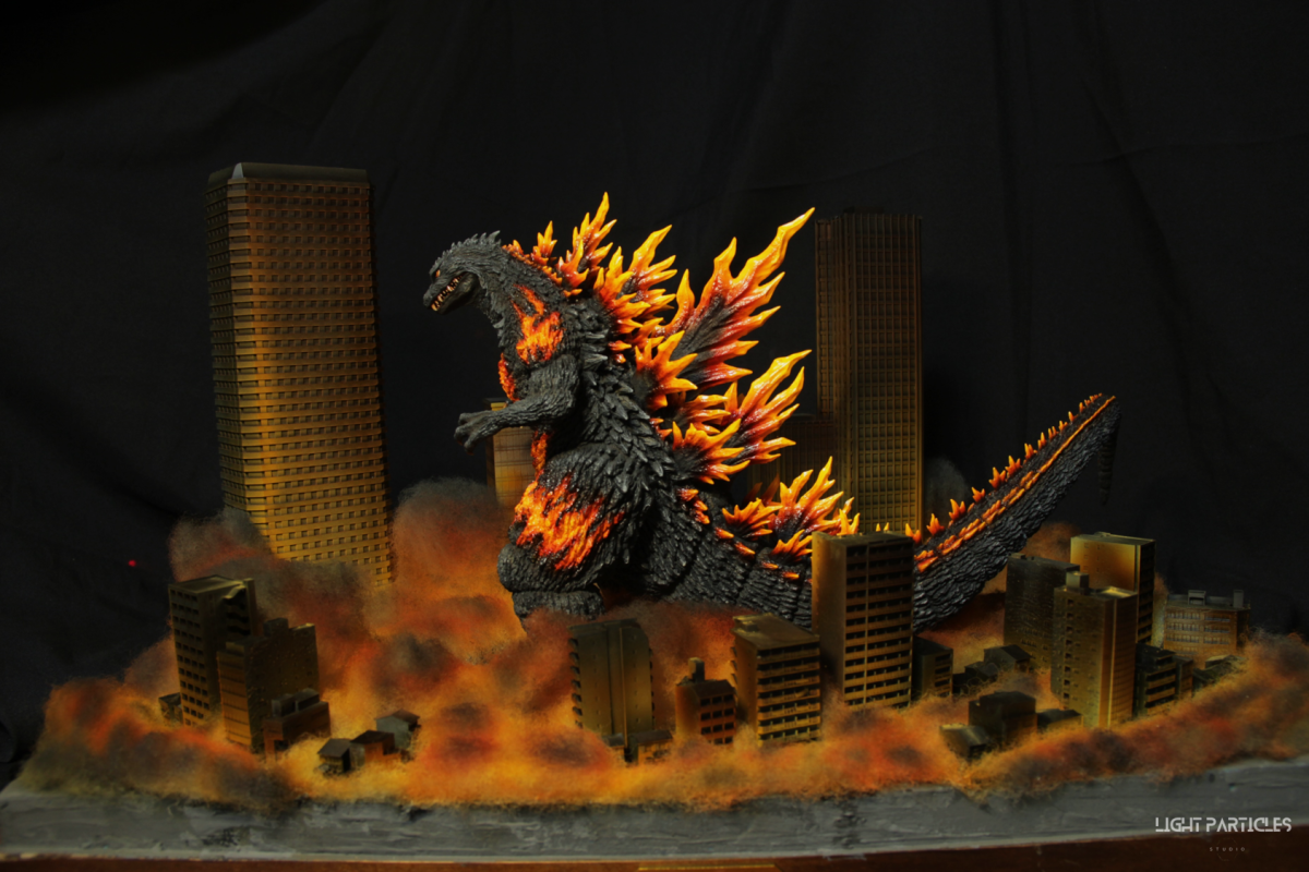 Godzilla City Fire Scene Creation