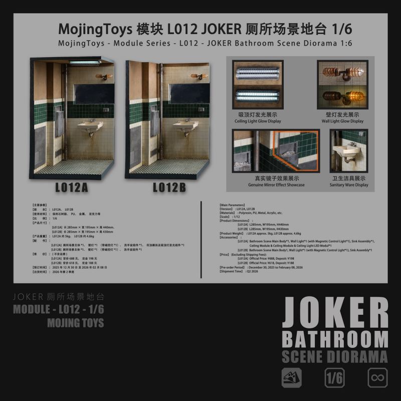 JOKER Bathroom Scene Diorama 1/6