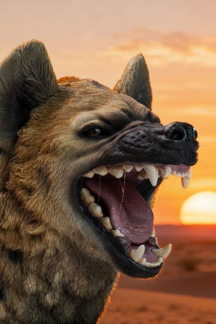 Hyena Head Sculpture