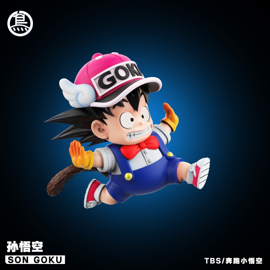 Arale Riding the Cloud & Goku Running
