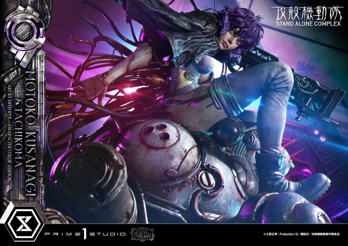 Motoko Kusanagi & Tachikoma - GHOST IN THE SHELL STAND ALONE COMPLEX Art by Entei Ryu Character [color version]