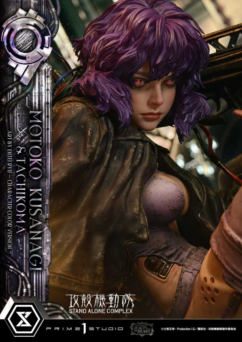 Motoko Kusanagi & Tachikoma - GHOST IN THE SHELL STAND ALONE COMPLEX Art by Entei Ryu Character [color version]