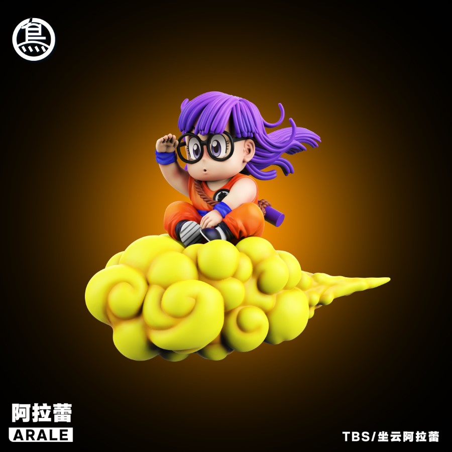 Arale Riding the Cloud & Goku Running