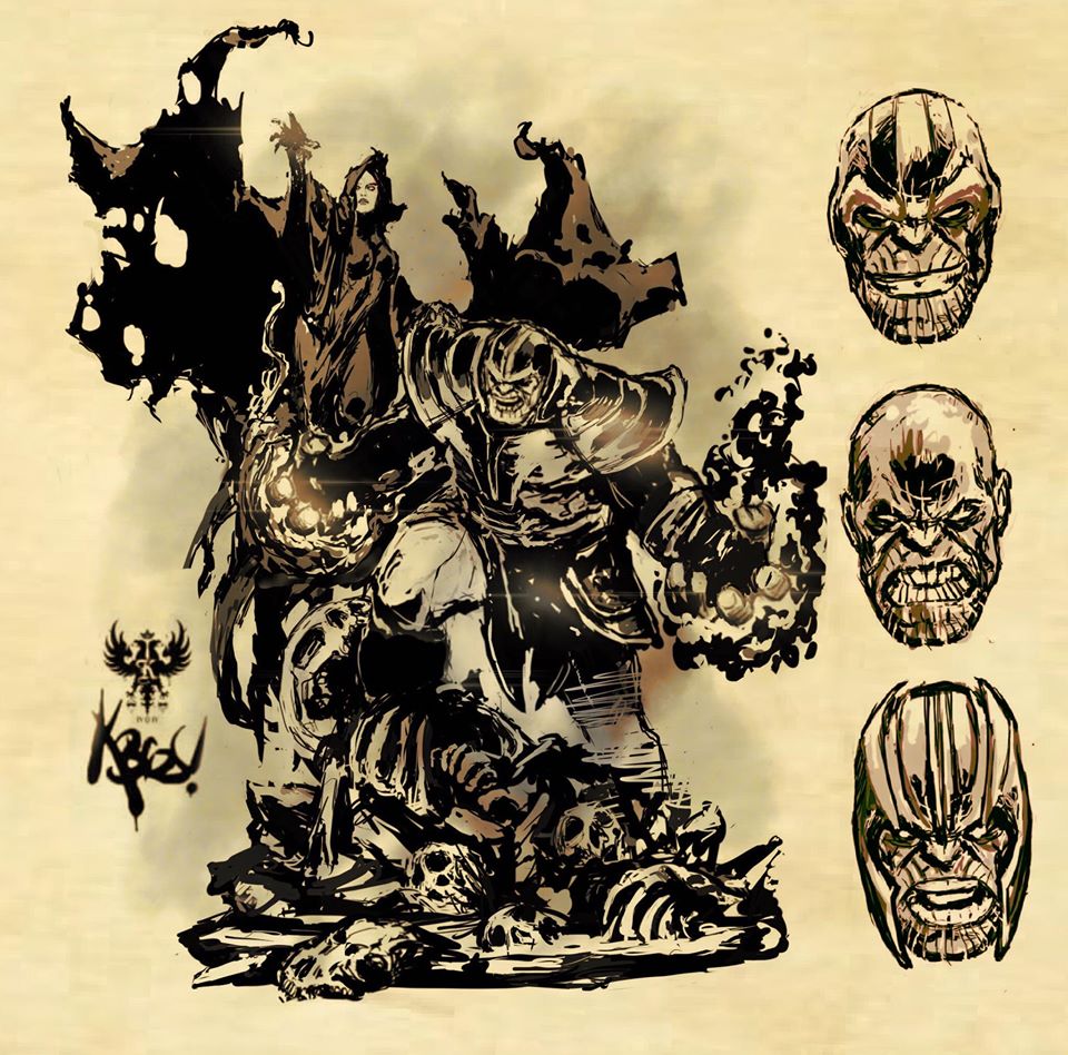 ภาพถ่าย Thanos & Lady Death statue งานปั้นใหม่ของ XM Studios จากงาน 2019SGCC