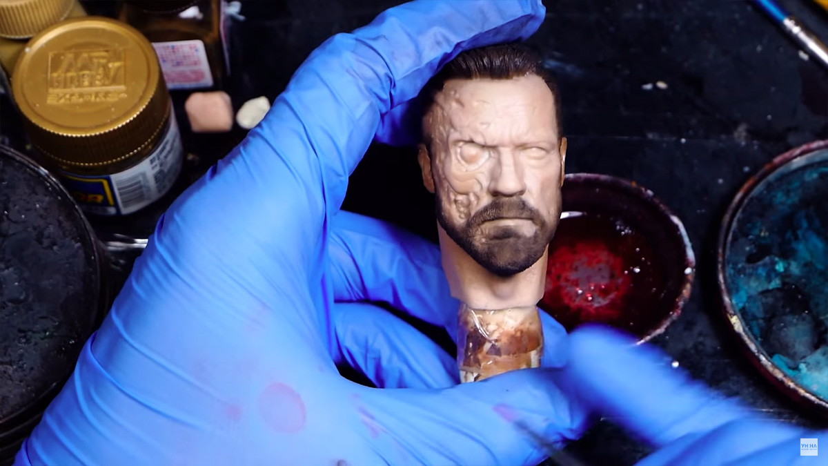 ดูขั้นตอนการปั้นและลงสี Terminator Battle Damages Ver แบบมืออาชีพ