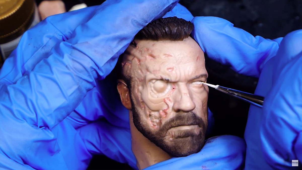 ดูขั้นตอนการปั้นและลงสี Terminator Battle Damages Ver แบบมืออาชีพ