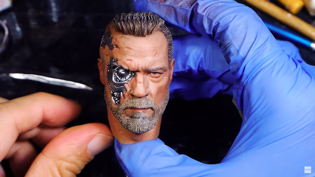ดูขั้นตอนการปั้นและลงสี Terminator Battle Damages Ver แบบมืออาชีพ