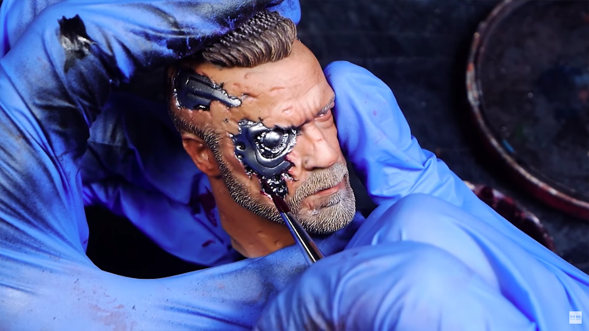 ดูขั้นตอนการปั้นและลงสี Terminator Battle Damages Ver แบบมืออาชีพ