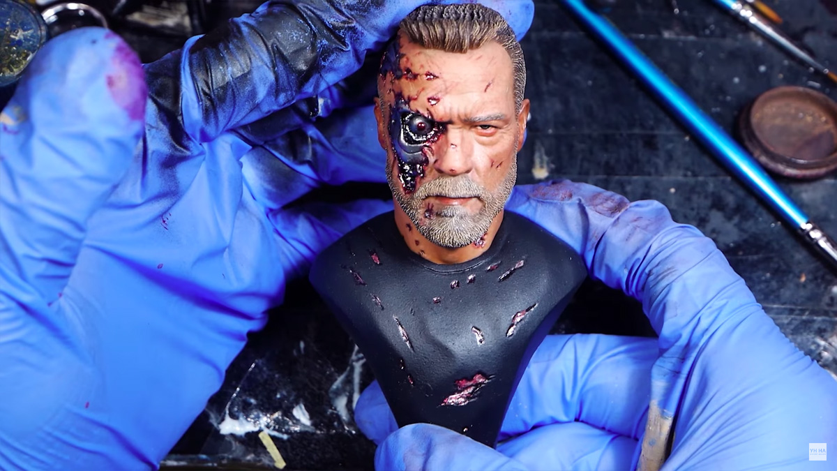 ดูขั้นตอนการปั้นและลงสี Terminator Battle Damages Ver แบบมืออาชีพ