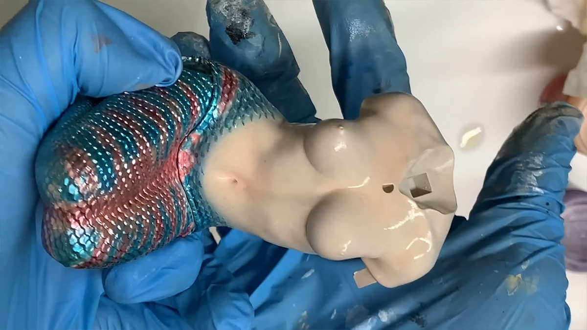 ขั้นตอนงานเพ๊นท์เรซิ่น Little Mermaid สวย ๆ โดย Karinto painting