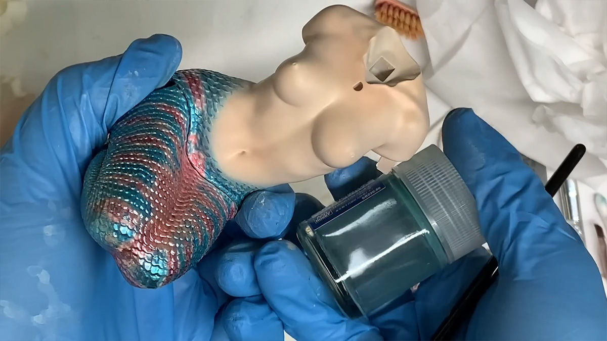 ขั้นตอนงานเพ๊นท์เรซิ่น Little Mermaid สวย ๆ โดย Karinto painting