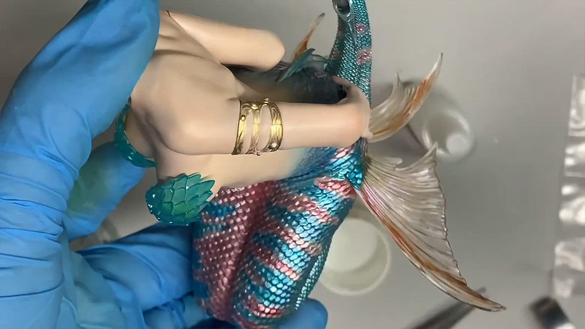 ขั้นตอนงานเพ๊นท์เรซิ่น Little Mermaid สวย ๆ โดย Karinto painting