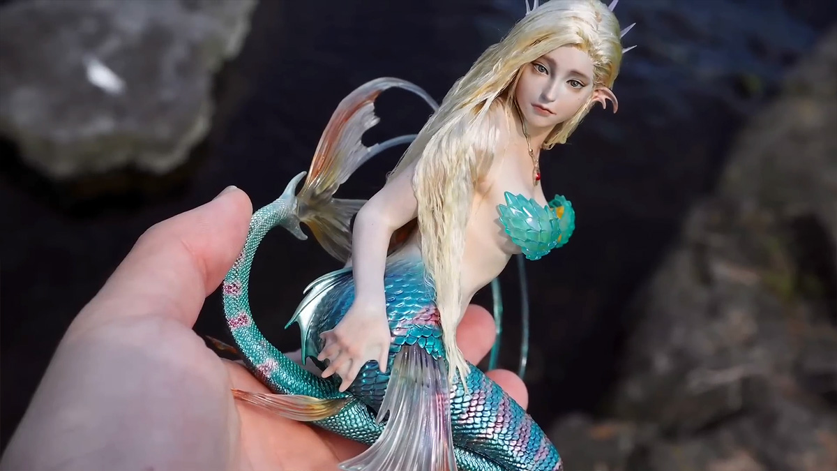 ขั้นตอนงานเพ๊นท์เรซิ่น Little Mermaid สวย ๆ โดย Karinto painting