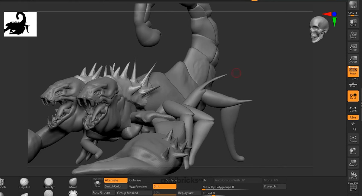 ชมขั้นตอนการสร้างไดโอรามาสวย ๆ Two-Headed Scorpion Guards an old palace