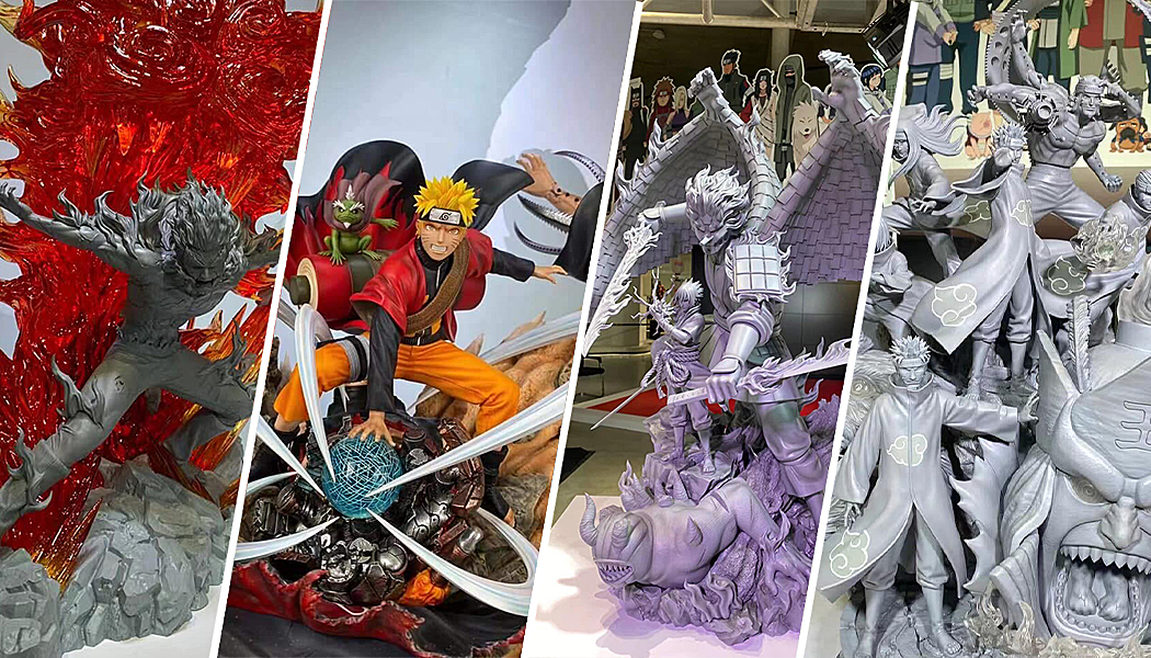 ภาพถ่ายจริงกับงานปั้นเรซิ่นต้นแบบนารูโตะของค่าย Pickstar Studios
